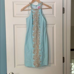 Teal and gold Lilly Pulitzer dress!